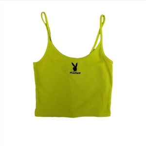 Playboy neon yellow tank top